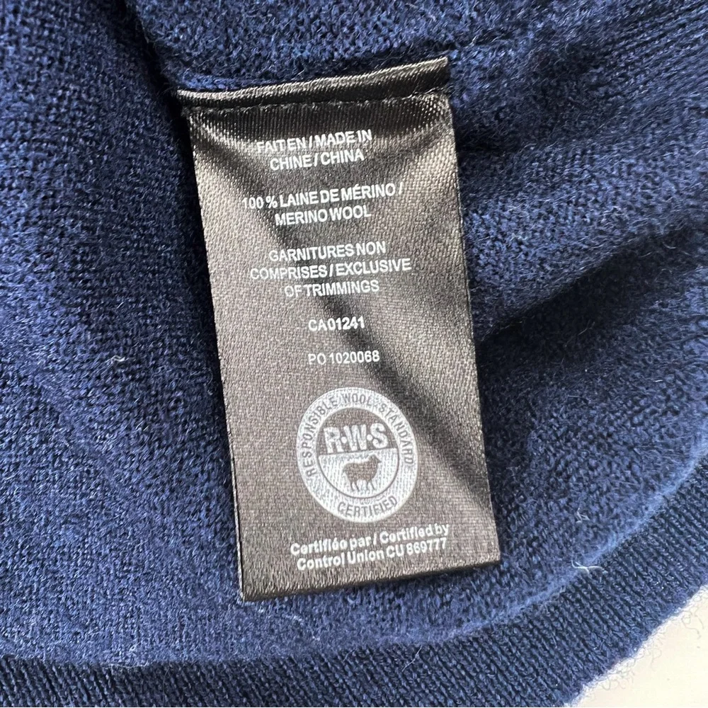 Le 31 Par Simons Men’s V-Neck Sweater Navy Vision Merino Wool size Large - Picture 5 of 6